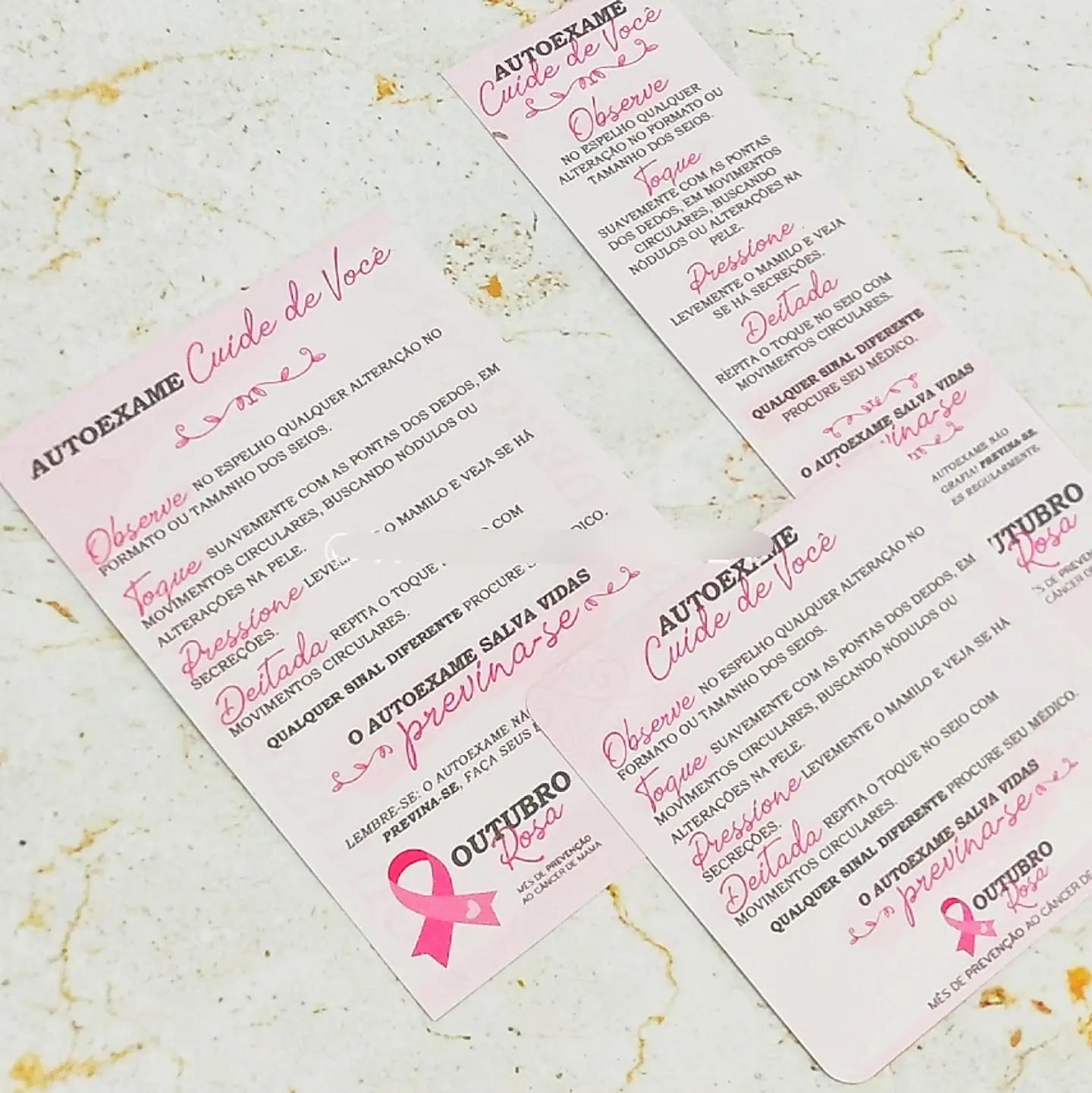 Arquivo Outubro Rosa Kit 4 Cards Auto Exame - KIF CRIAÇÕES 1
