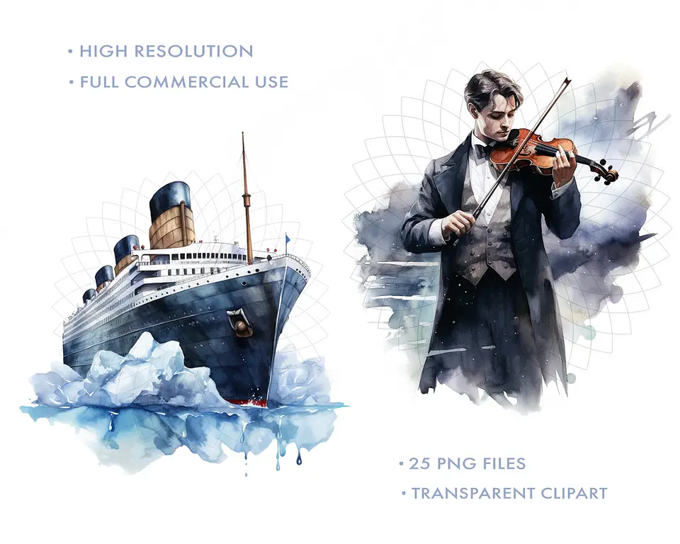 Kit Digital Titanic Aquarela 5