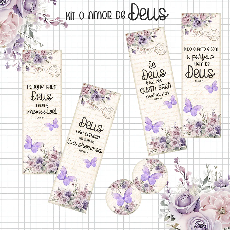 Arquivo Kit Amor de Deus Floral Lilás  - Arts da Crys 3