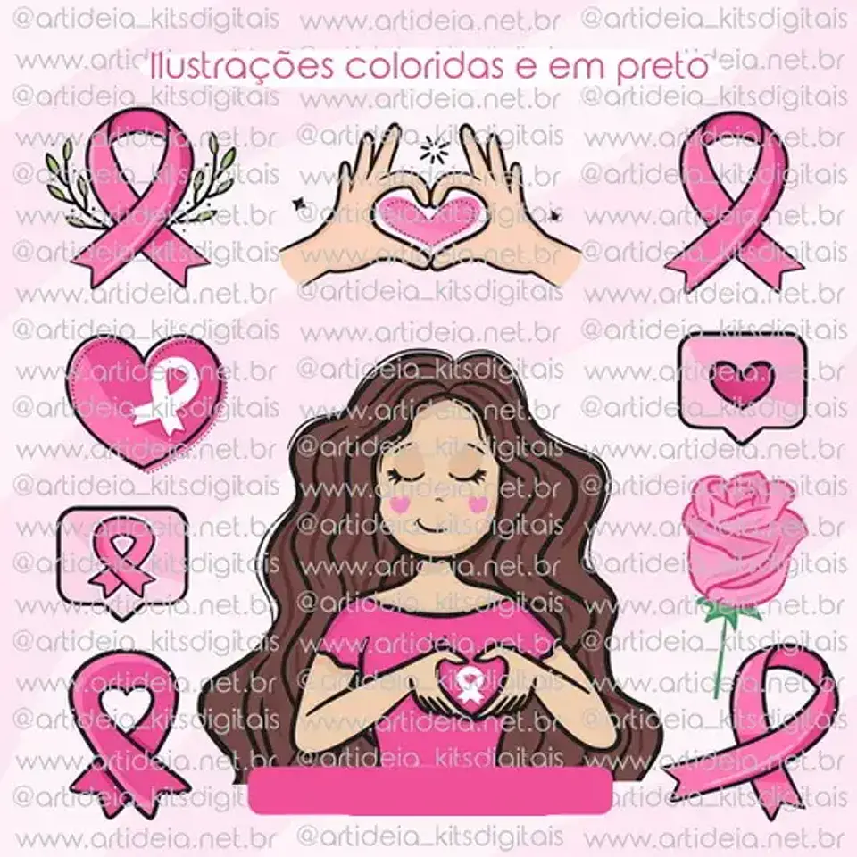 Kit Digital Outubro Rosa - Art Ideia 2