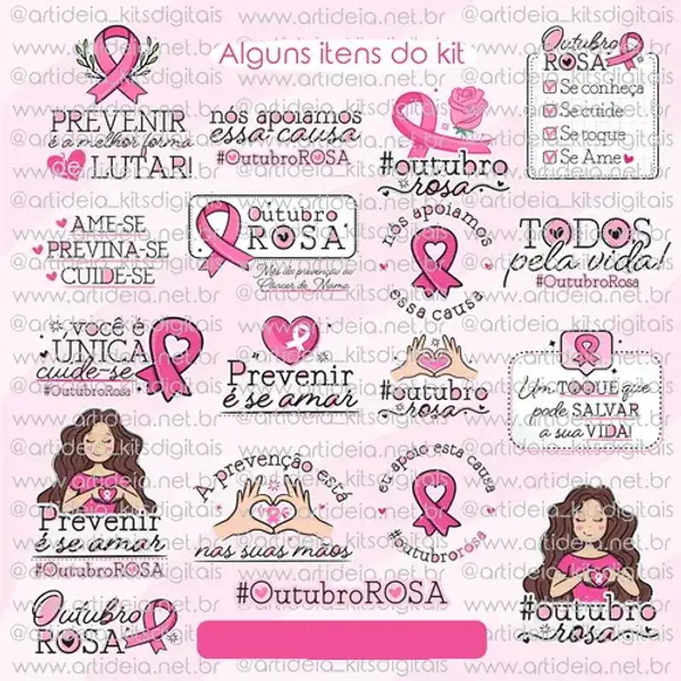 Kit Digital Outubro Rosa - Art Ideia 3