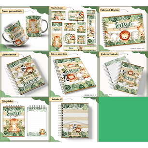 Arquivo encadernação kit escolar Safari - LINA CRIATIVA