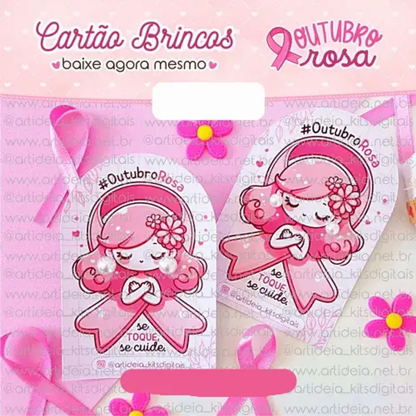 Arquivo Outubro Rosa Card Brincos - art ideia 1