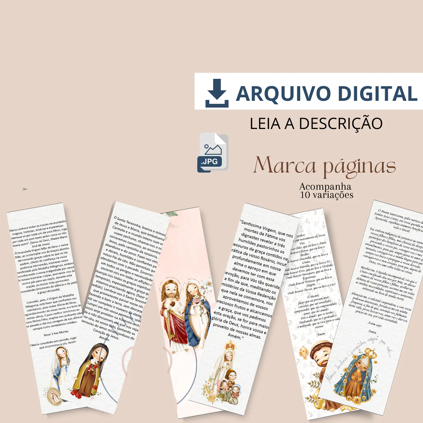 Arquivo de Corte Marcador de Páginas Santinhos - PITAKOS 1