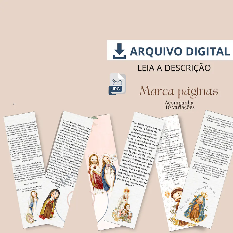 Arquivo de Corte Marcador de Páginas Santinhos - PITAKOS 1
