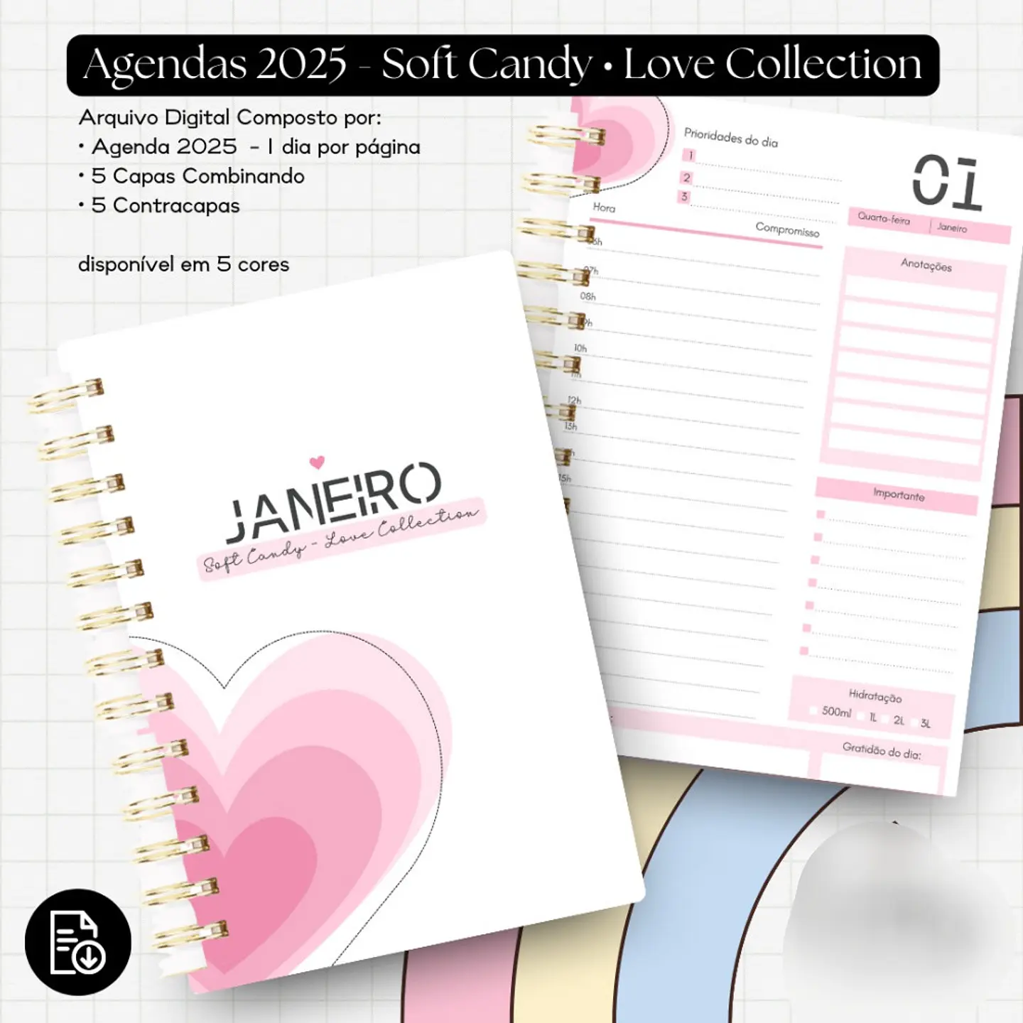 Arquivo Agenda 2025 Soft Candy - Love Colletion - ENCADERNA LOVERS 4