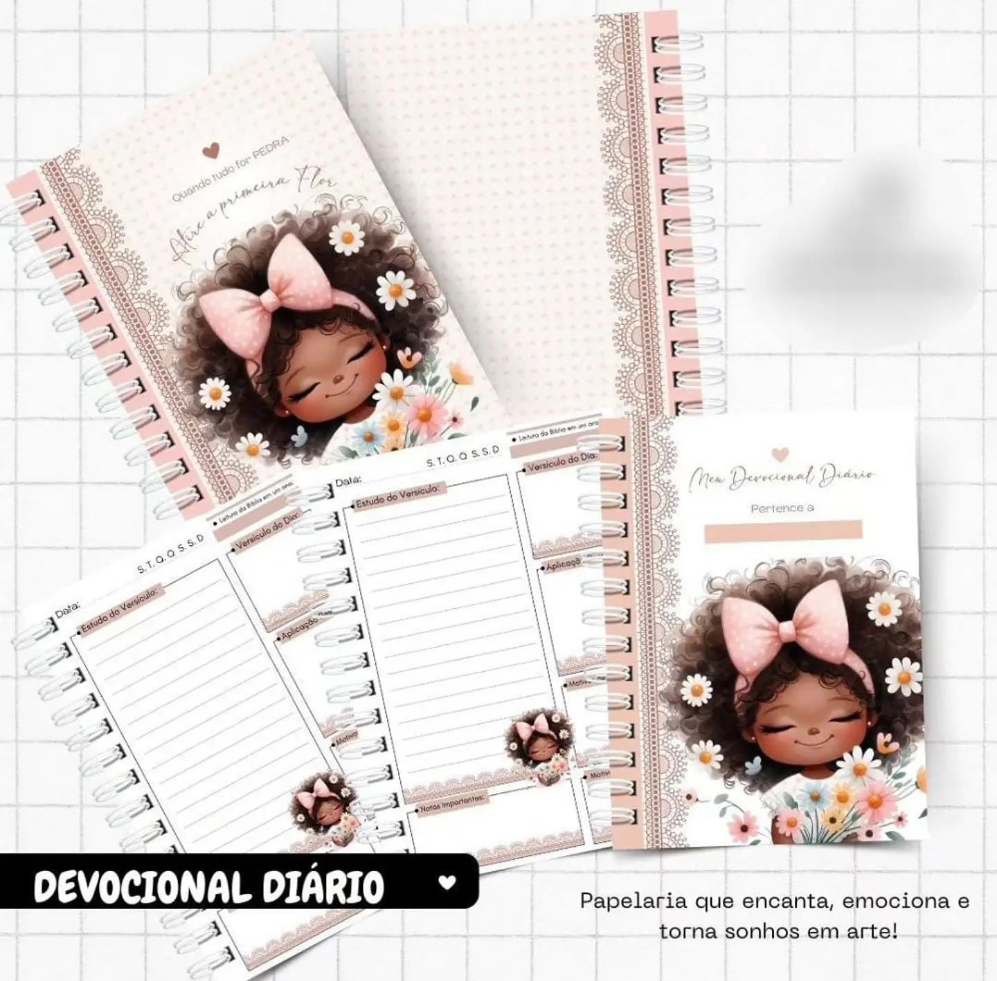 Arquivo Devocional Diário Menina Floral - ENCADERNA LOVERS 1