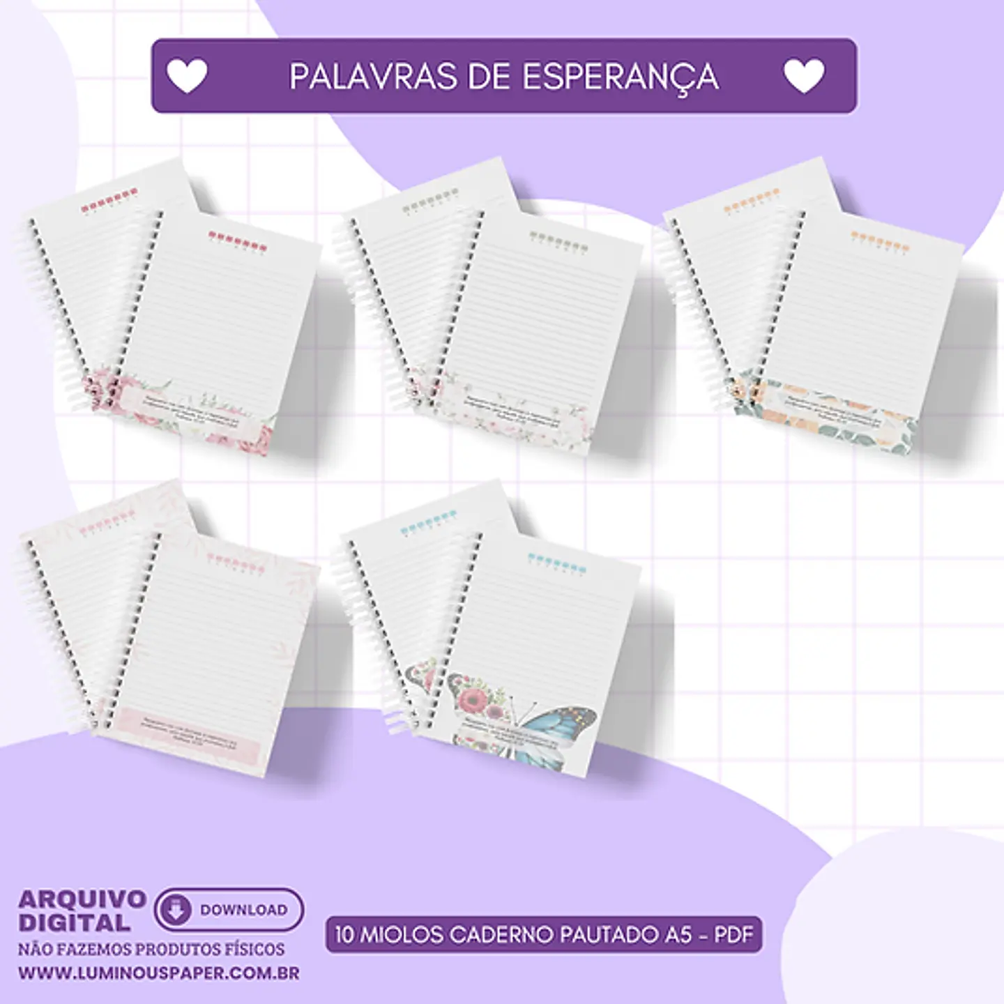 Arquivo Cadernos Coleção Palavras de Esperança - Luminous 4