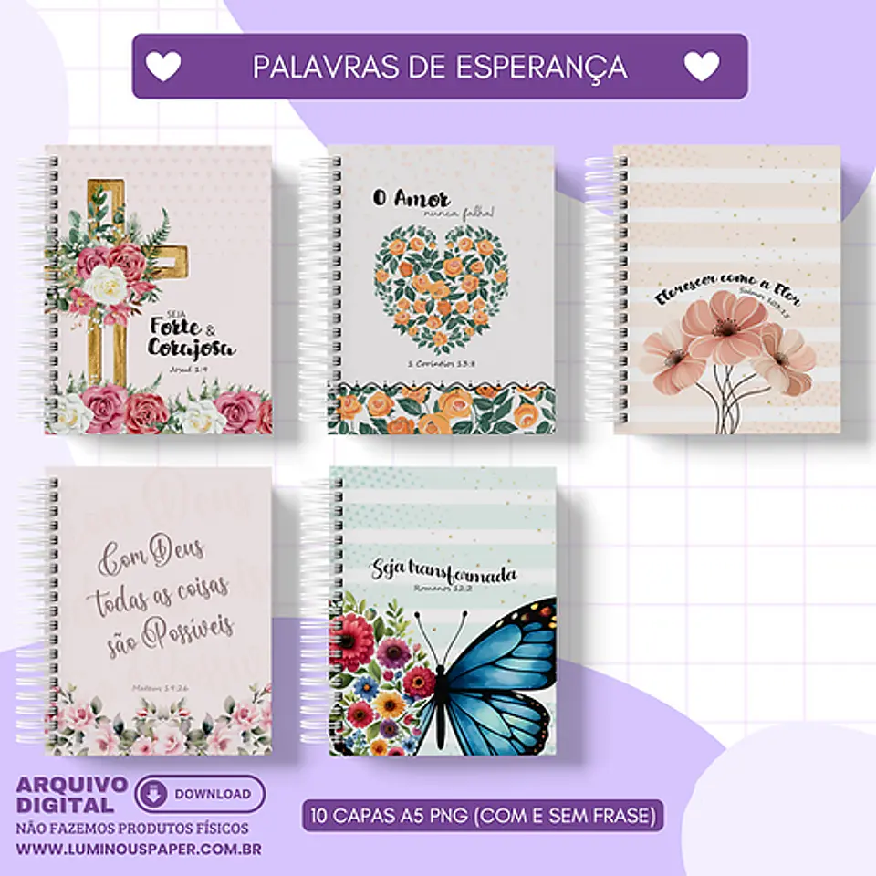 Arquivo Cadernos Coleção Palavras de Esperança - Luminous 2