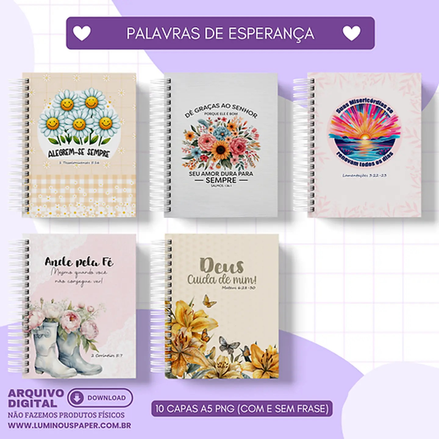 Arquivo Cadernos Coleção Palavras de Esperança - Luminous 3