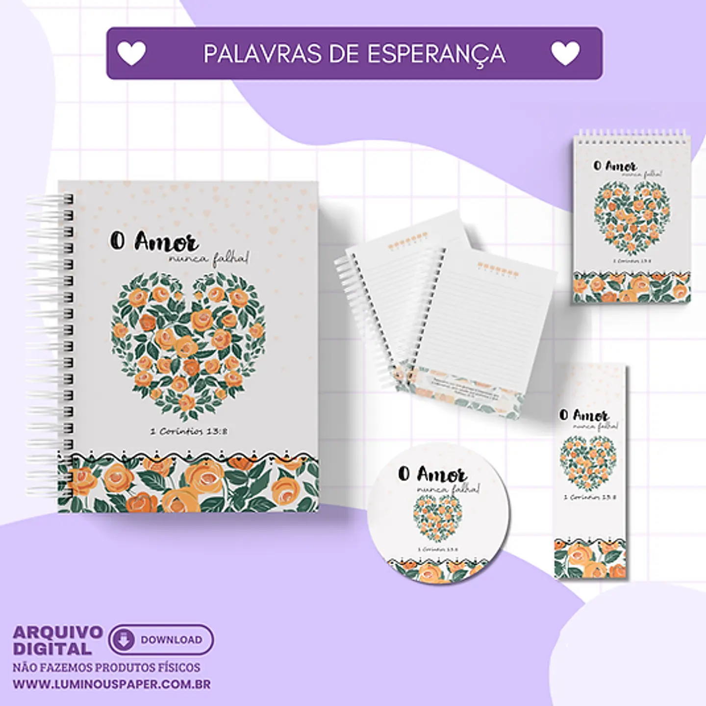 Arquivo Cadernos Coleção Palavras de Esperança - Luminous 9