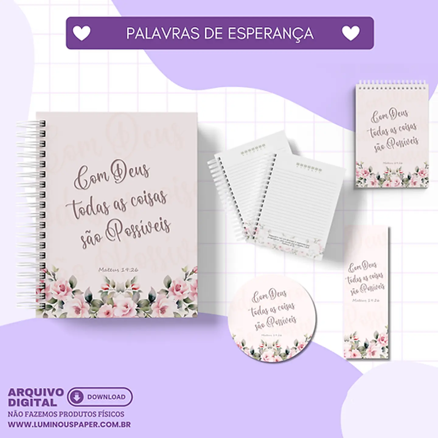 Arquivo Cadernos Coleção Palavras de Esperança - Luminous 13