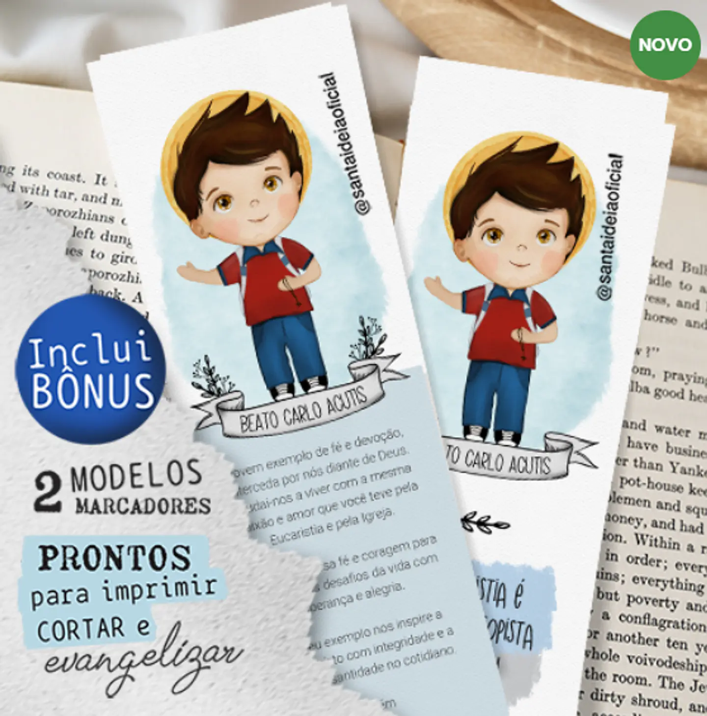Arquivo Ilustração Beato Carlo Acutis Aquarela - Santa Ideia 3