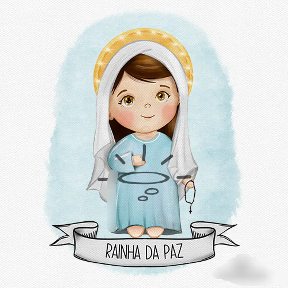 Arquivo Ilustração Rainha da Paz Aquarela - Santa Ideia 1