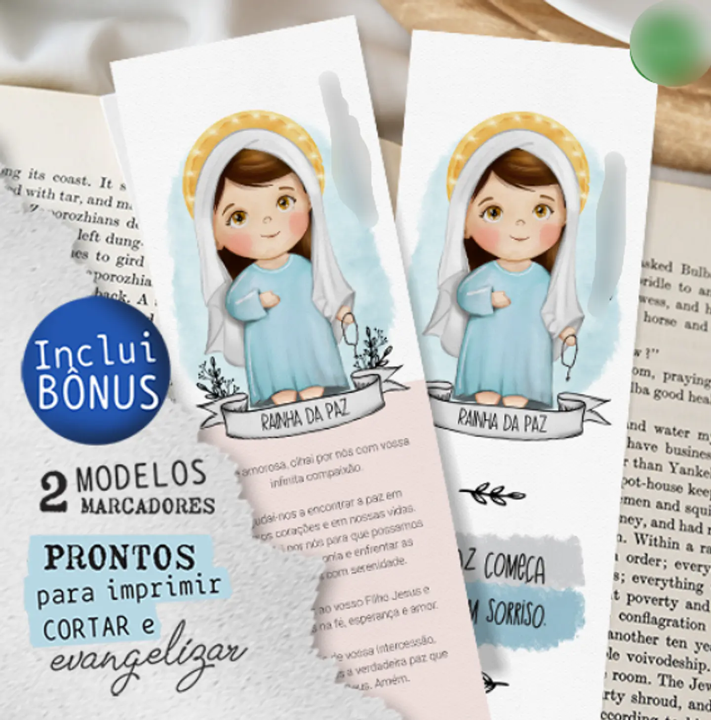Arquivo Ilustração Rainha da Paz Aquarela - Santa Ideia 3