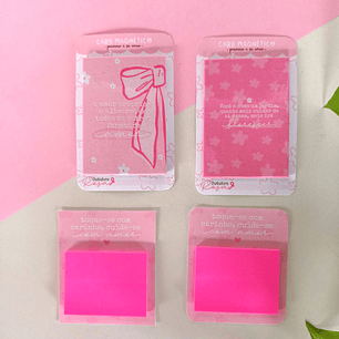 Arquivo Outubro Rosa Card Post It e Marcador de Páginas Magnético - cuteb