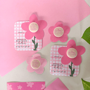 Arquivo Outubro Rosa Card Flor Botton 25mm - cuteb
