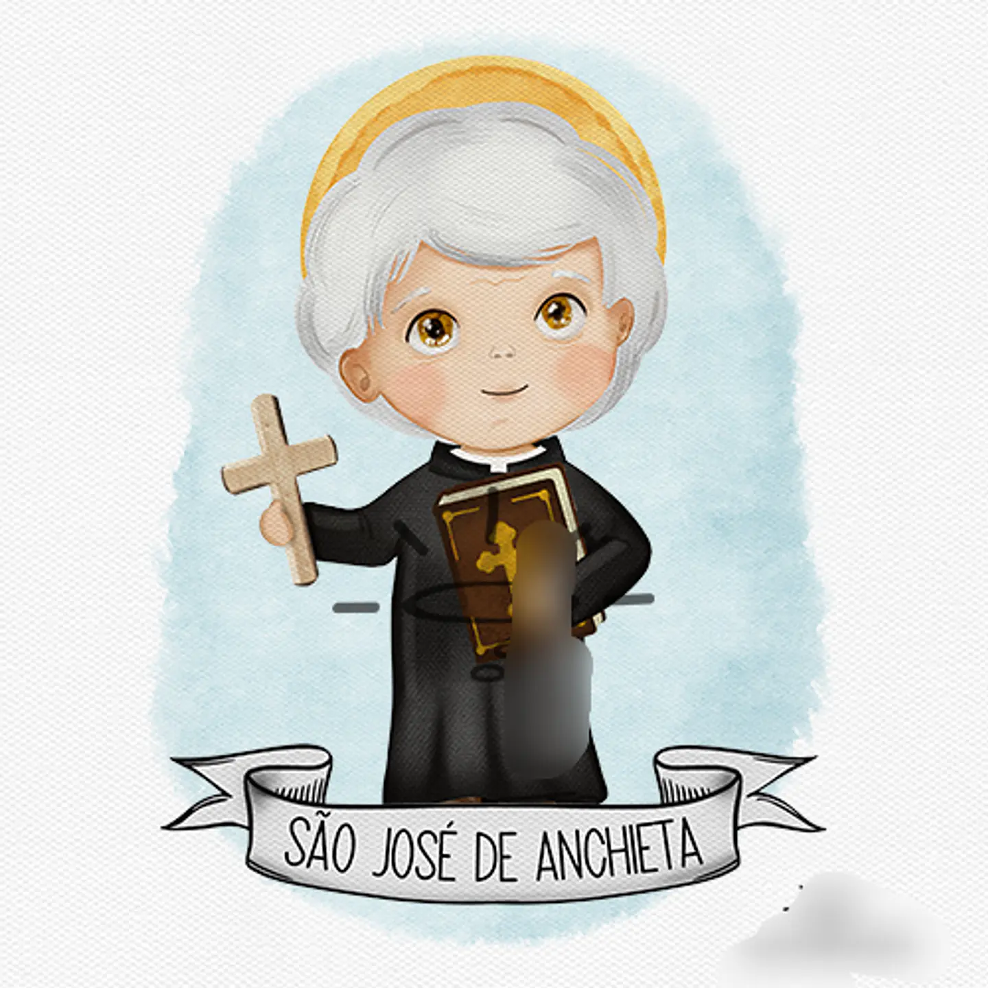  Arquivo Ilustração São José de Anchieta Aquarela - Santa Ideia 1