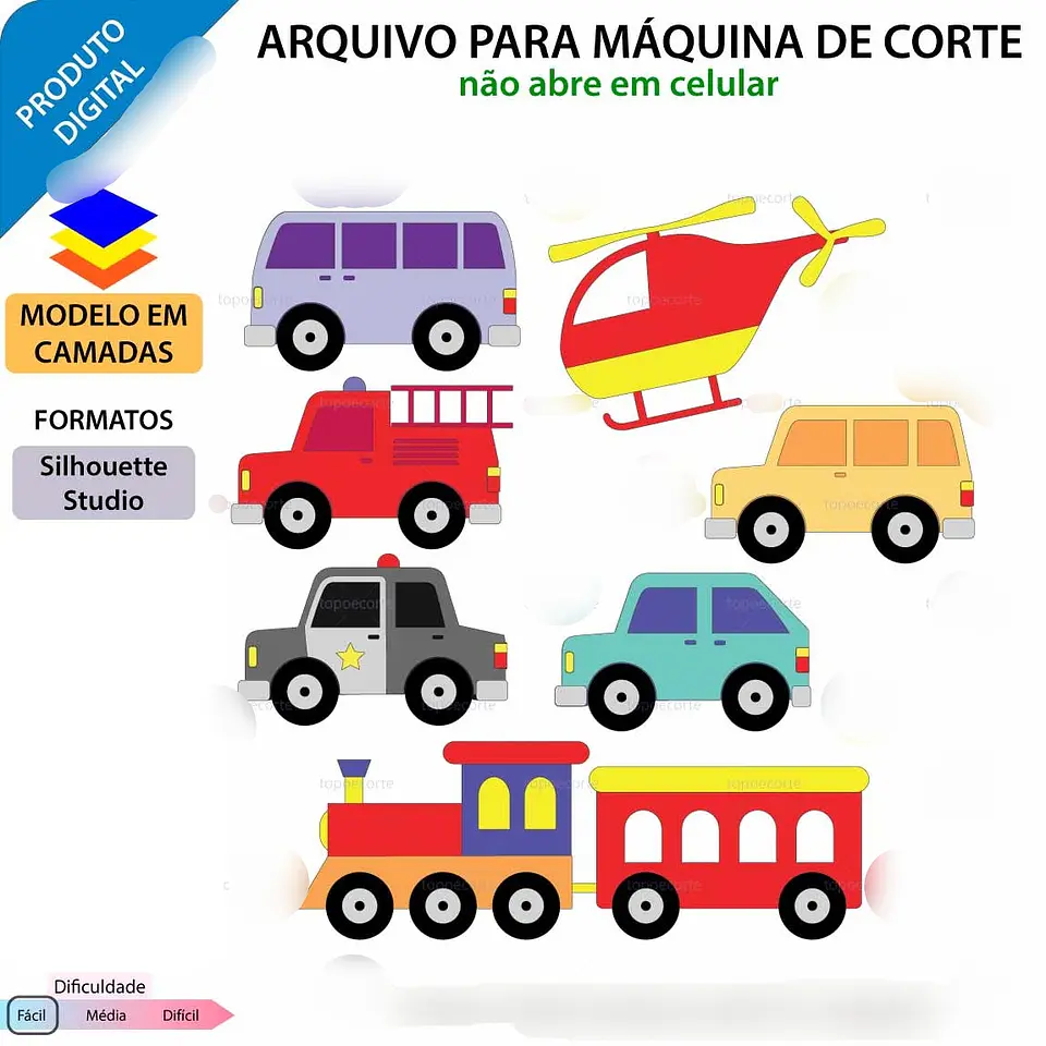   Arquivo Topo de Bolo Carrinhos - EM CAMADAS 1