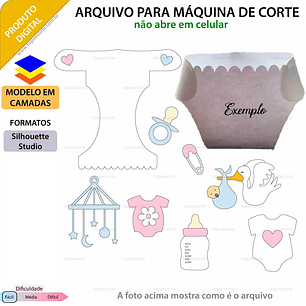  Arquivo Topo de Bolo Chá de Fraldas - EM CAMADAS