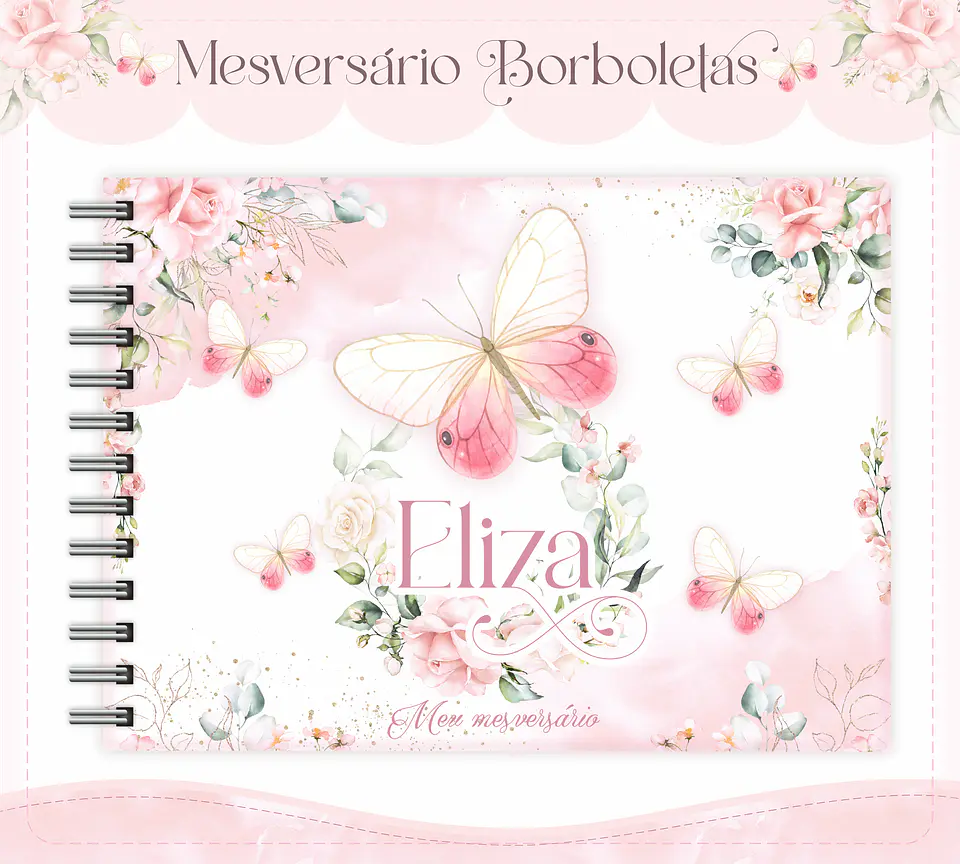 Arquivo Encadernação Baby Borboletas Aquarela - lina 3