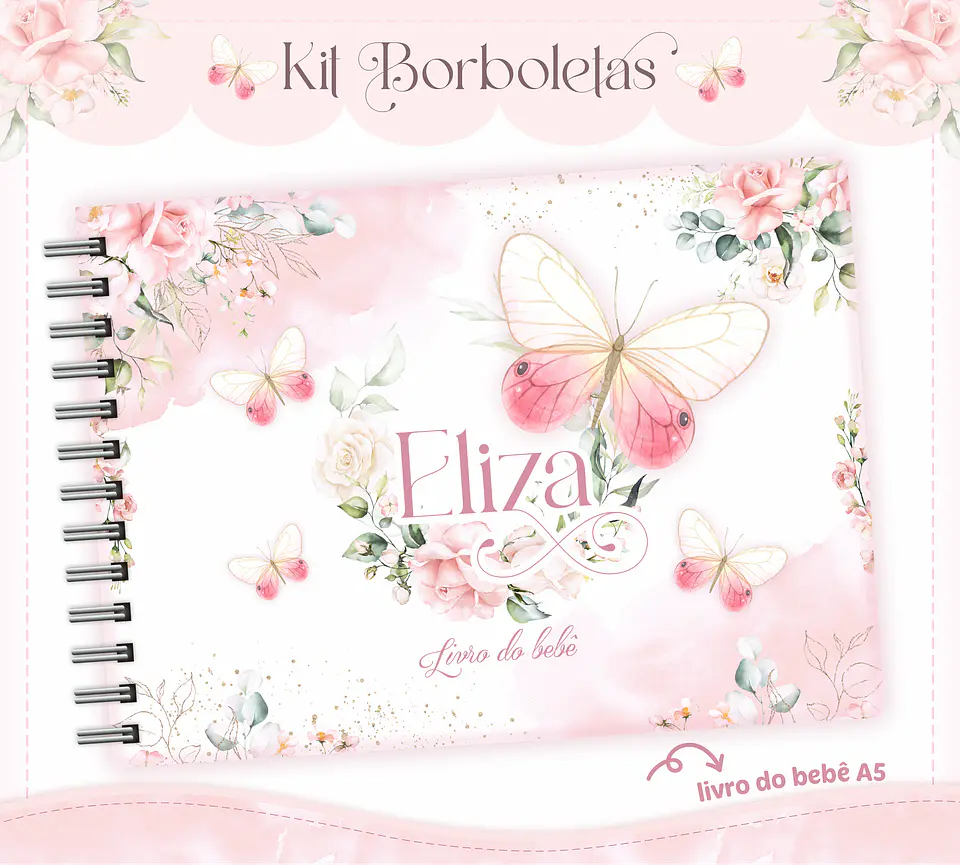 Arquivo Encadernação Baby Borboletas Aquarela - lina 11