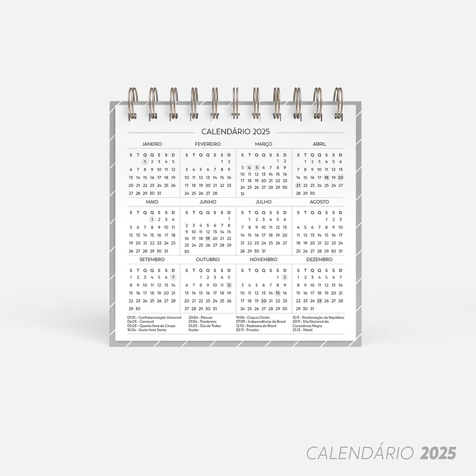  Arquivo Super Combo de Calendários de mesa 2025 - Nilmara 12