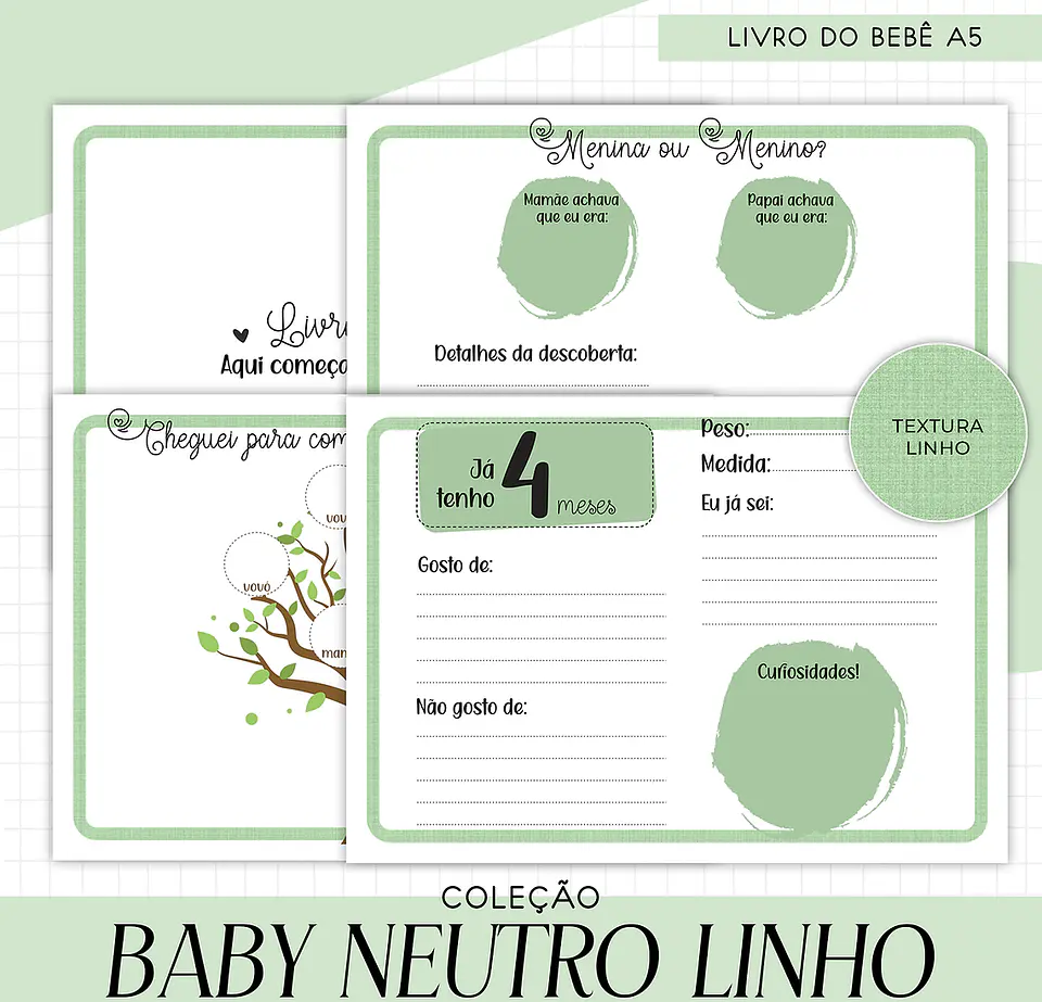 Arquivo Combo Encadernação Baby Linho Neutro - 20 cores 10