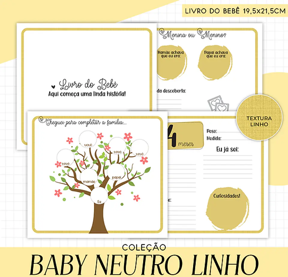 Arquivo Combo Encadernação Baby Linho Neutro - 20 cores 11