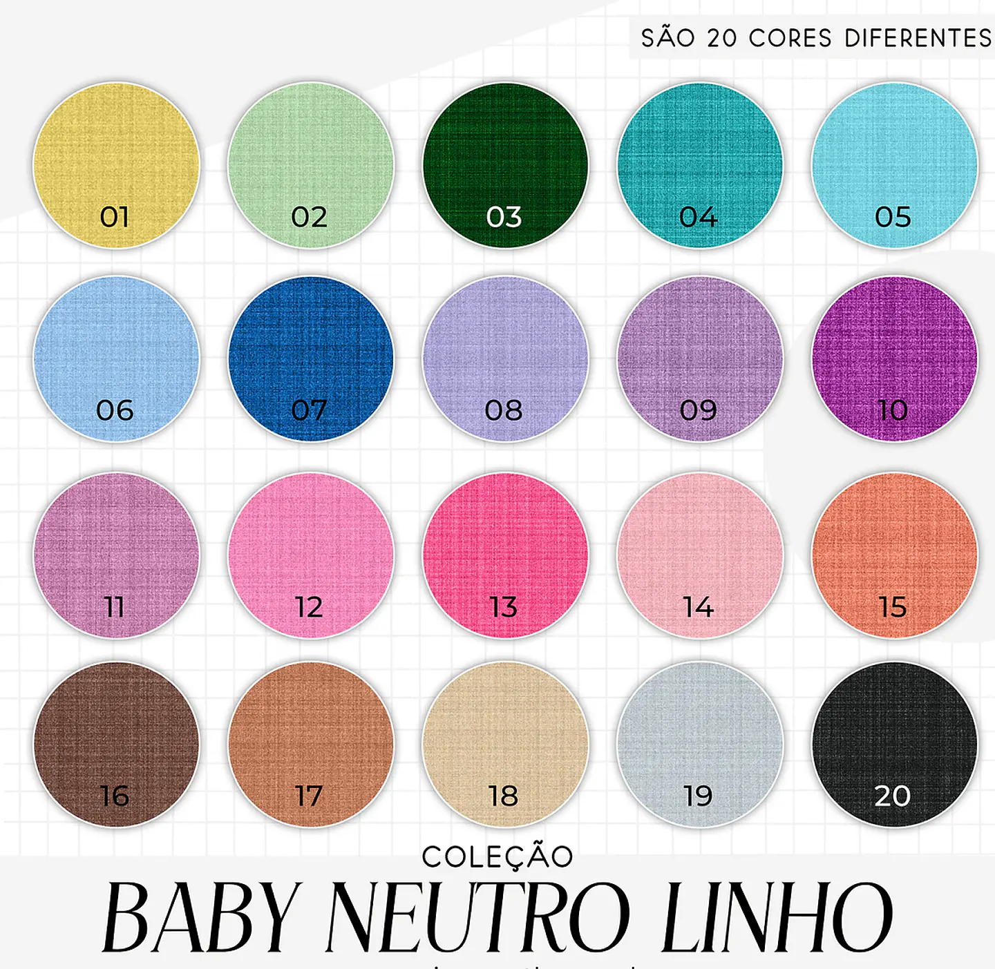 Arquivo Combo Encadernação Baby Linho Neutro - 20 cores 2
