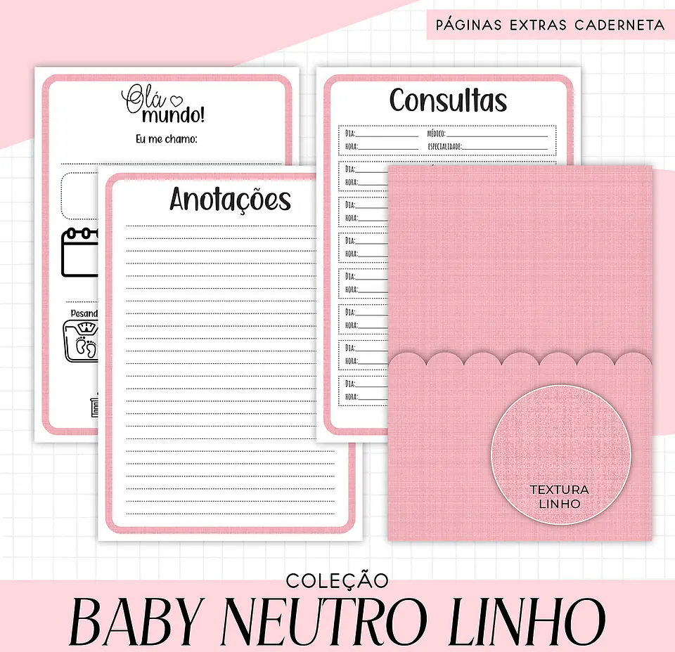 Arquivo Combo Encadernação Baby Linho Neutro - 20 cores 16