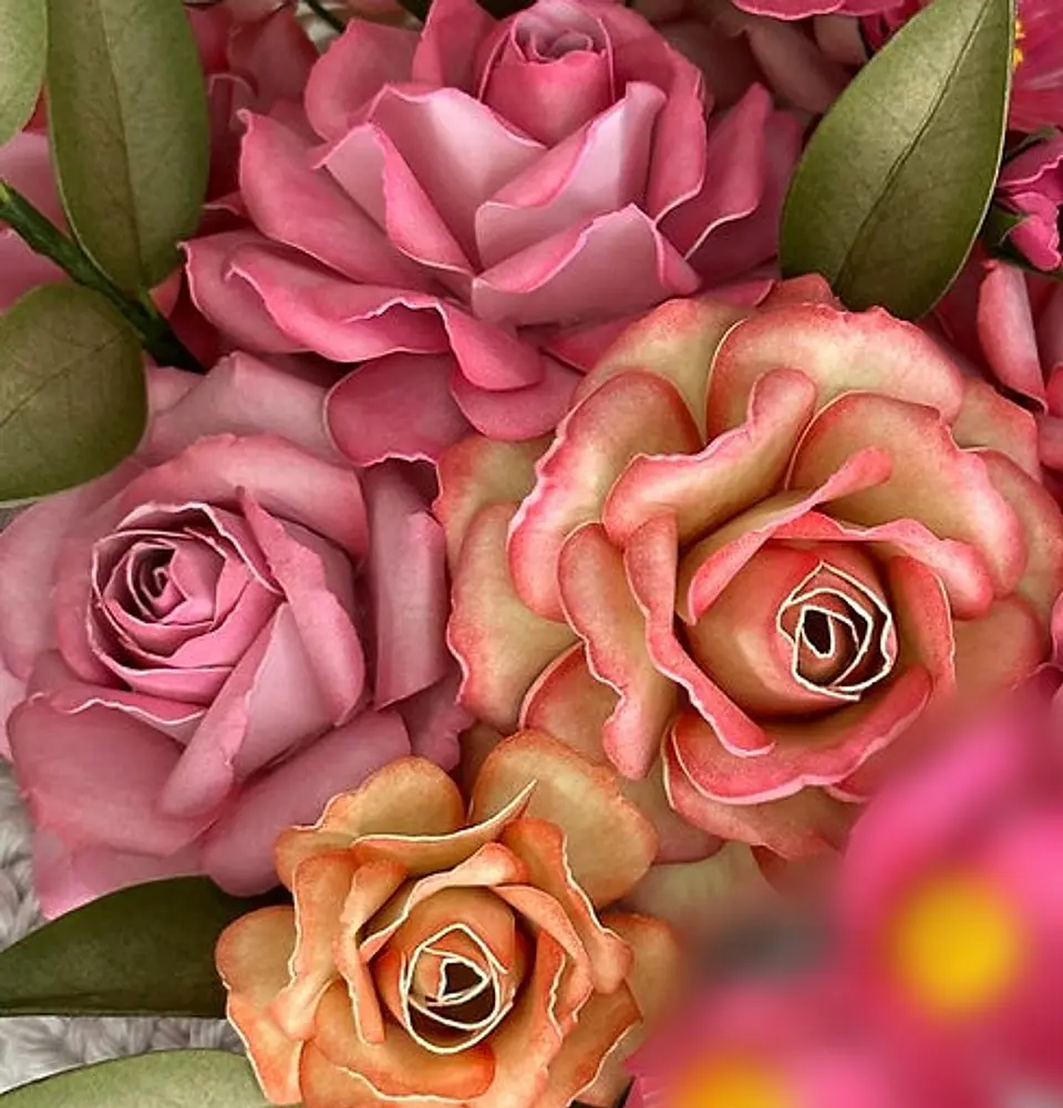 Arquivo de Corte Flor Rosa Aurora Pintura Digital - fluir 1