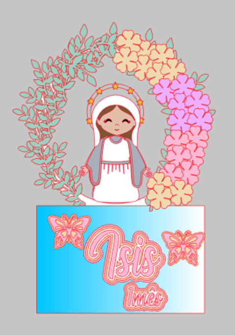 Arquivo de Corte Topo Nossa Senhora das Graças - em Camadas