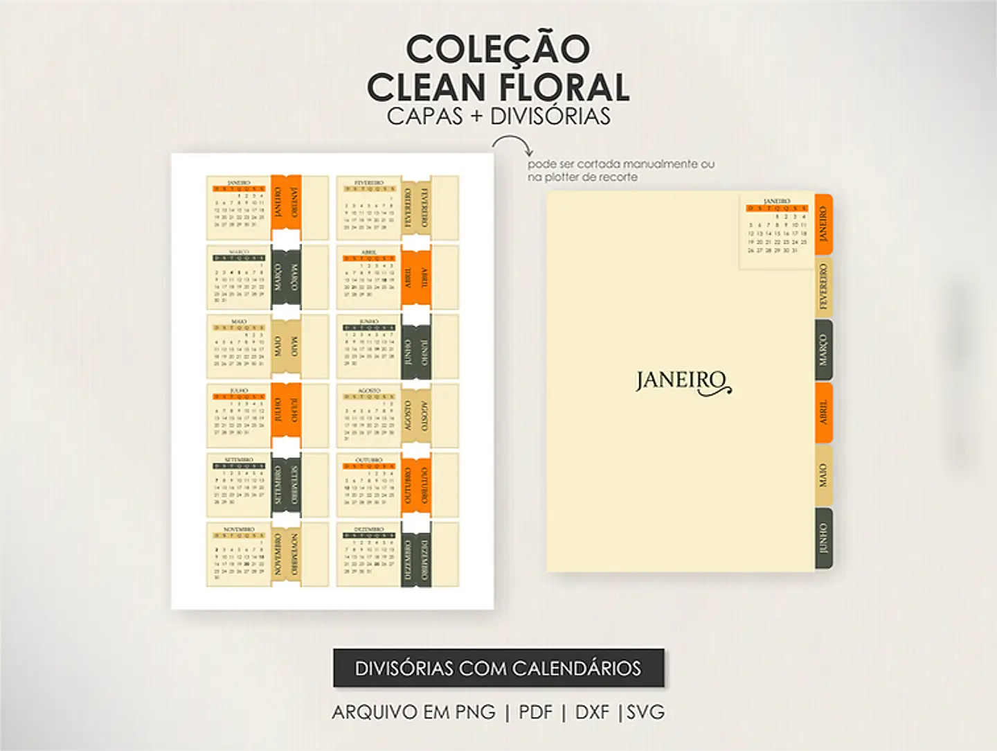 Arquivo Combo Planners Permanentes BIG, A5 e SLIM - Capas e Divisorias - Moldes da Le 3