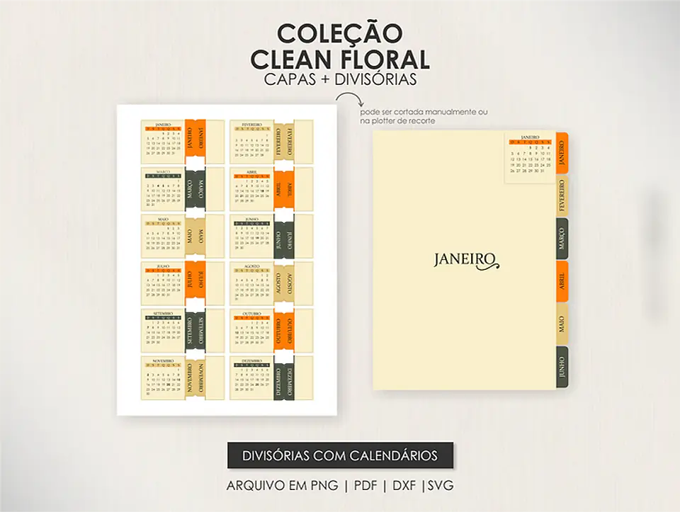 Arquivo Combo Planners Permanentes BIG, A5 e SLIM - Capas e Divisorias - Moldes da Le 3
