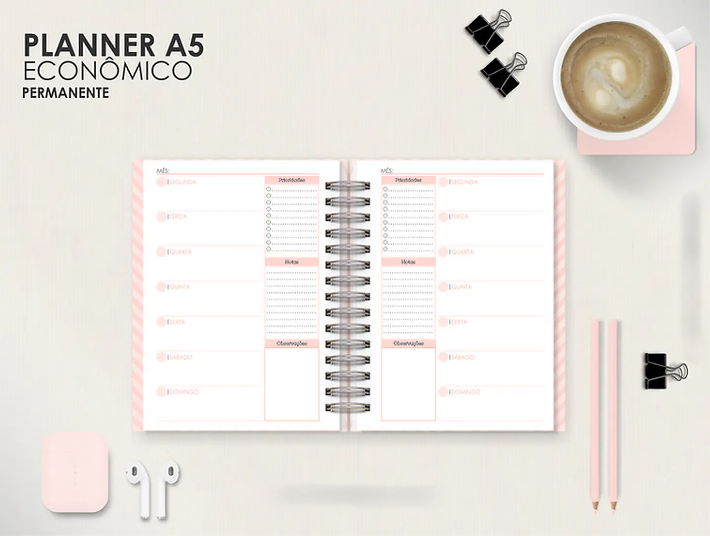 Arquivo Combo Planners Permanentes BIG, A5 e SLIM - Capas e Divisorias - Moldes da Le 6