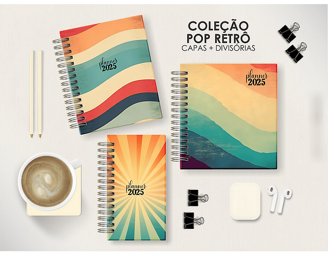 Arquivo Combo Planners Permanentes BIG, A5 e SLIM - Capas e Divisorias - Moldes da Le