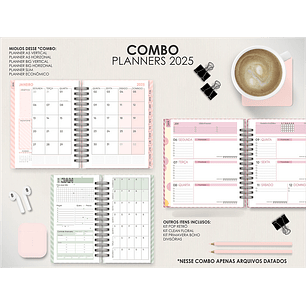 Arquivo Combo Planners Datados BIG, A5 e SLIM - Capas e Divisorias - Moldes da Le