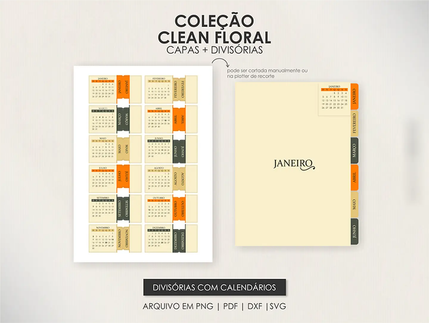 Arquivo Combo Planners Datados BIG, A5 e SLIM - Capas e Divisorias - Moldes da Le 2