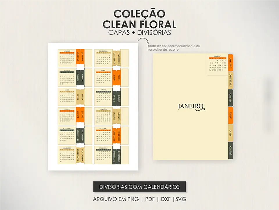 Arquivo Combo Planners Datados BIG, A5 e SLIM - Capas e Divisorias - Moldes da Le 2