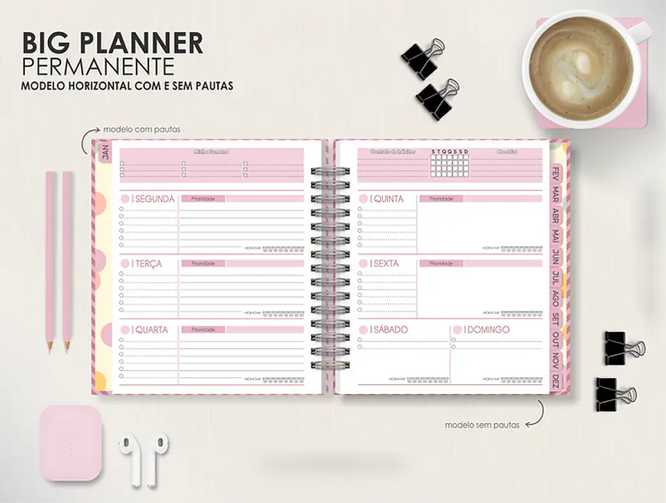 Arquivo Combo Planners Datados BIG, A5 e SLIM - Capas e Divisorias - Moldes da Le 4
