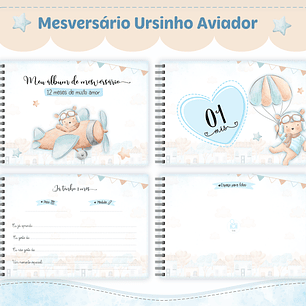 Arquivo Encadernação Baby Ursinho Aviador - lina