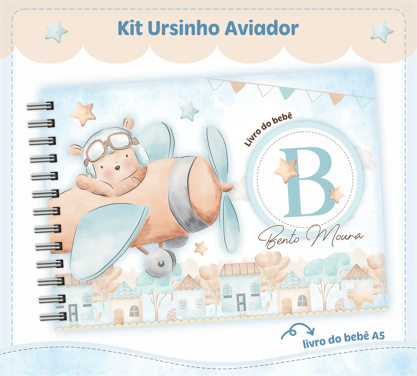 Arquivo Encadernação Baby Ursinho Aviador - lina 12