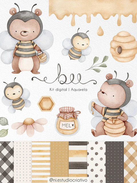 Kit Digital Abelhinha Bee - Ni Studio