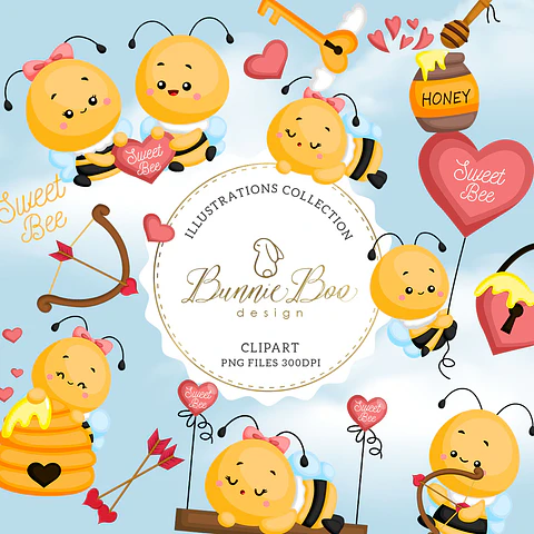 Kit Digital Abelhinhas Aquarela