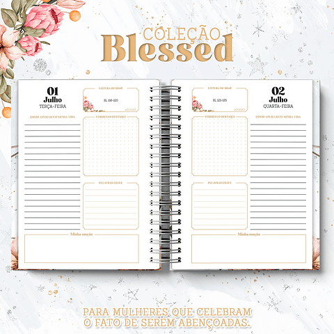Arquivo Devocional leitura da bíblia em 365 dias - Datado 2025 Coleção Blessed - METAMORPAPER