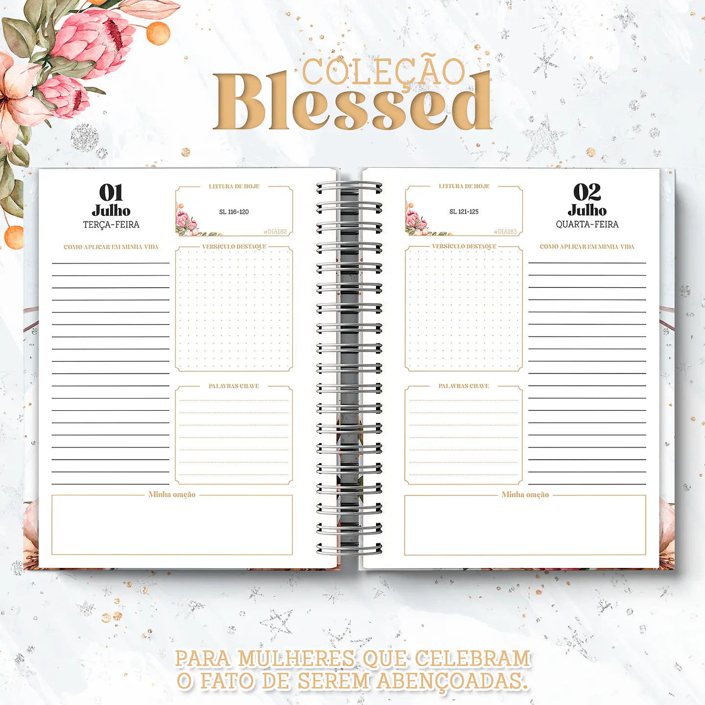Arquivo Devocional leitura da bíblia em 365 dias - Datado 2025 Coleção Blessed - METAMORPAPER 1