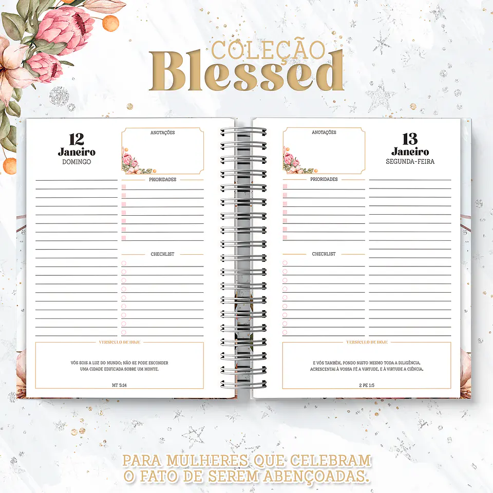 Arquivo Agenda versículos 2025- 1DPP | Coleção Blessed - METAMORPAPER 1