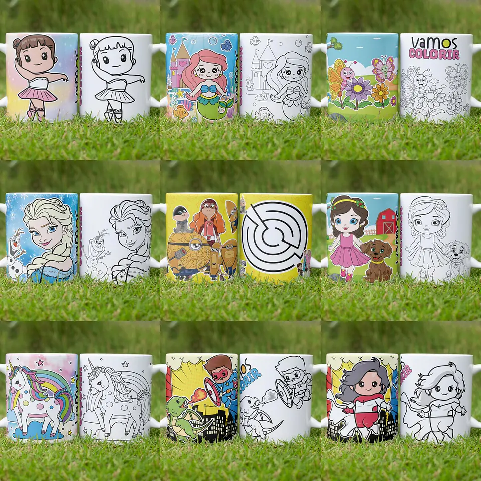 Arquivo Dia das Crianças Canecas para Colorir - originale 1