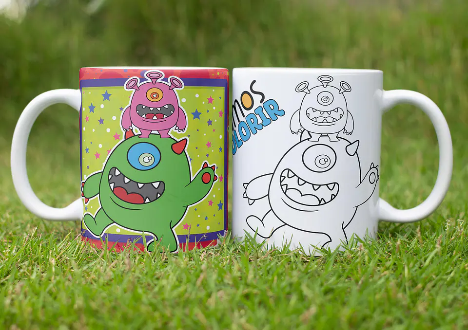 Arquivo Dia das Crianças Canecas para Colorir - originale 22